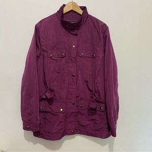 Maine New‎ England Women’s Plum Utility Jacket US 18 Pockets Outdoor Coat NWOT